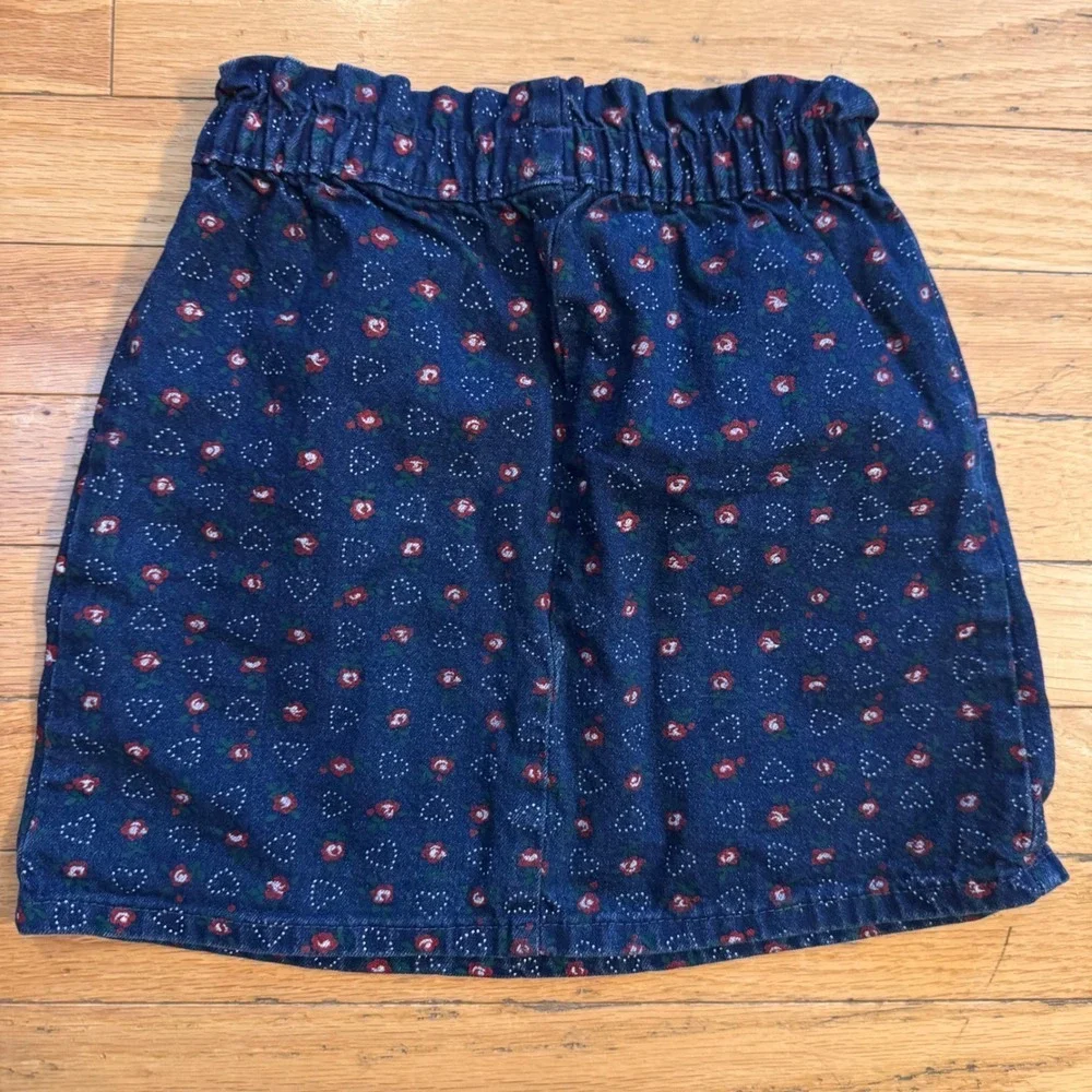 Vintage OshKosh‎ Bgosh Girls floral Denim Skirt Size 5 cottagecore Made in USA